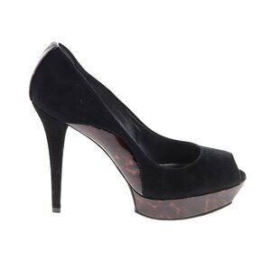Stuart Weitzman Tortise platform suede peep toe shoes 8M